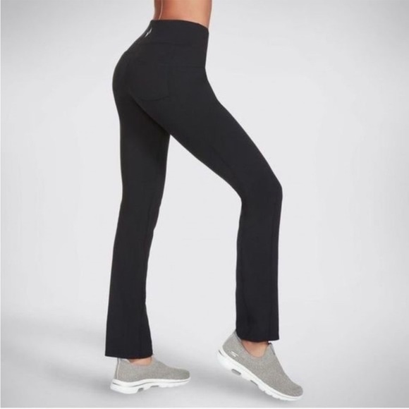 NWT Sketchers Go Walk Pants Black Straight Leg Leggings - Picture 2 of 6